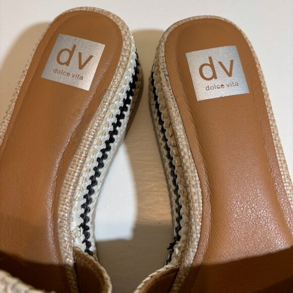 🤎 Dolce Vita Slip-on Summer Ready Woven 2 Inch Heel Shoes Size 9.5 - Picture 9 of 9